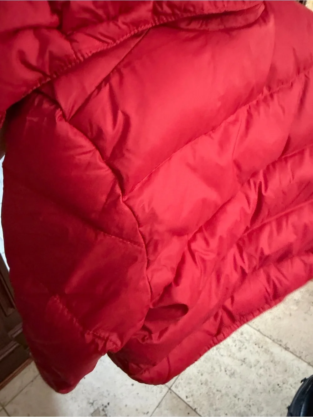 Polo by Ralph Lauren Red Puffer Jacket with Navy Trim
